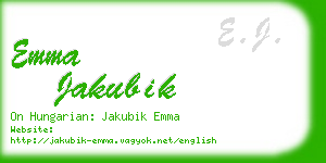 emma jakubik business card